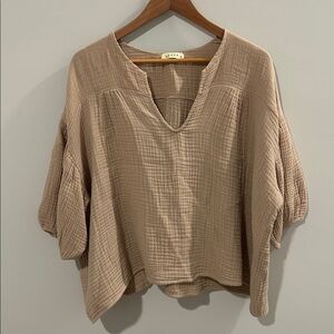 Stark X 100% Cotton Gauze Blouse Puff Sleeve